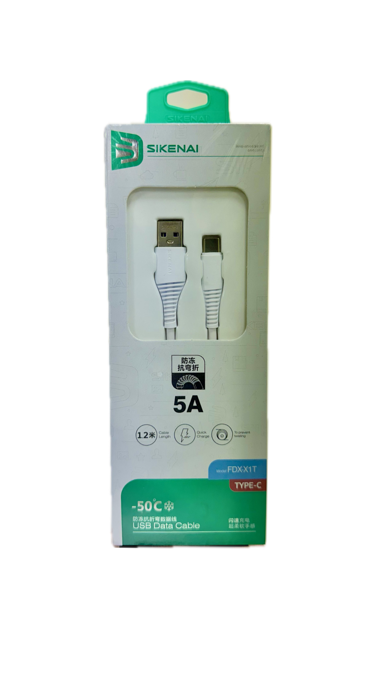 کابل شارژ اندروید تایپ سی برند سیکنایی مدل fdx-x1t